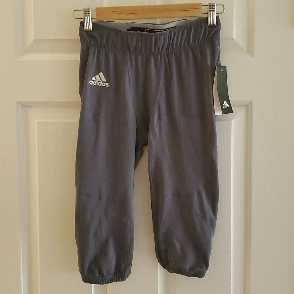Adidas Press Coverage Football Pants Youth L GRAY Polyester Spandex